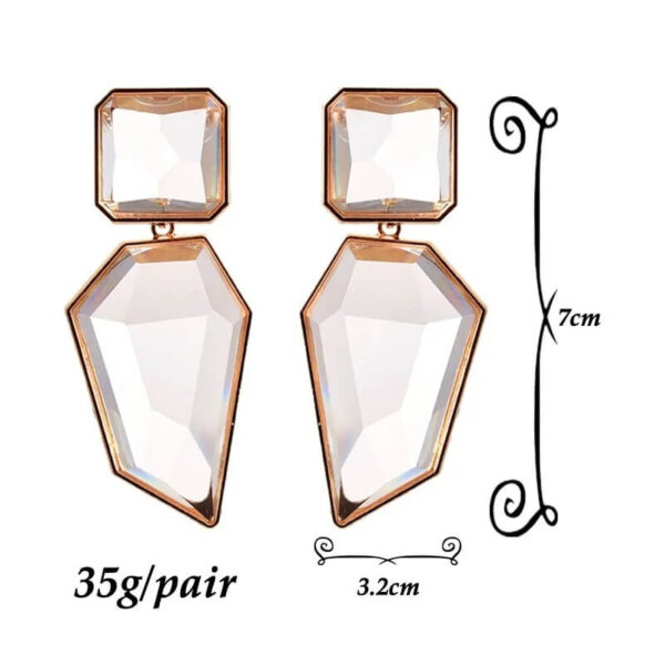 Glass Drop Earrings Size info