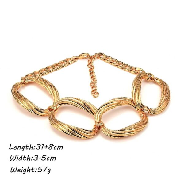 Gold Oval Link Chain Choker Size info