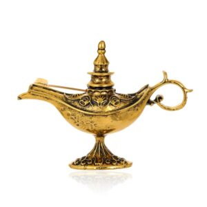 Gold Retro Aladdin Magic Lamp Brooch