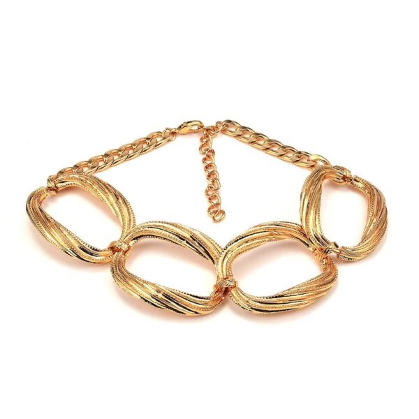 Luxury Gold Oval Link Chain Choker Necklace