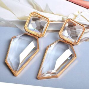 Retro Irregular Geometric Glass Drop Earrings