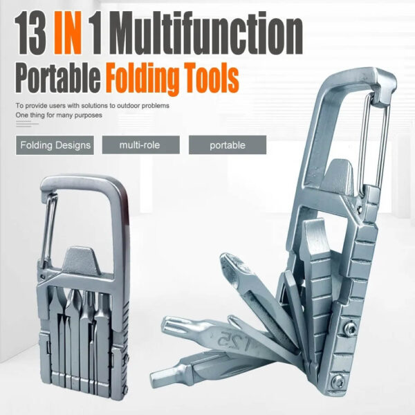 Compact Keychain Tool 13 in 1 Design