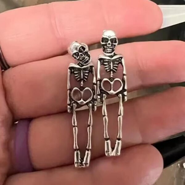 Gothic Movable Skeleton Dangle Earrings