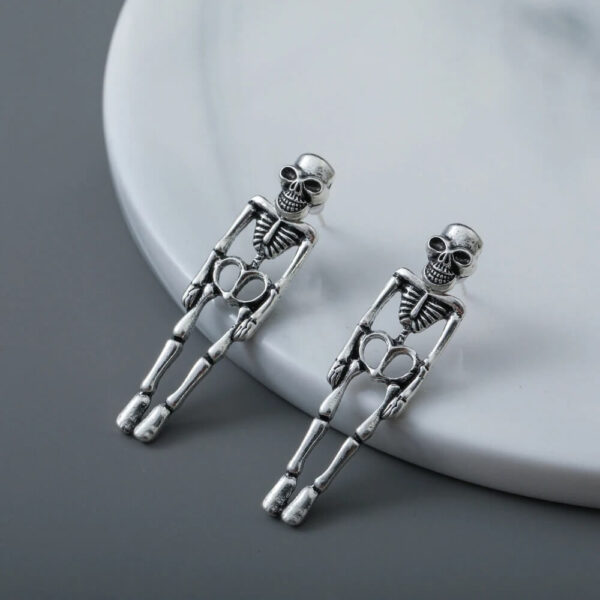 Gothic Skull Skeleton Dangle Earrings