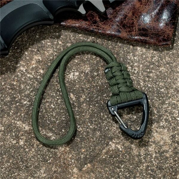 Green Paracord Triangle Buckle Keychain