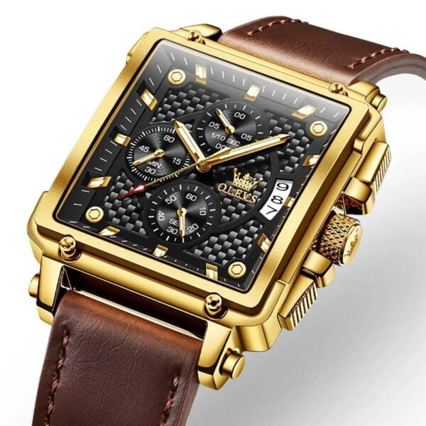 Multifunctional Luminous Men's Quartz Watch- gold_black