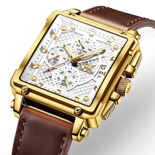 Multifunctional Luminous Men's Quartz Watch- gold_white