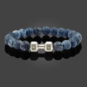 Natural Stone Bead Strand Dumbbell Bracelet