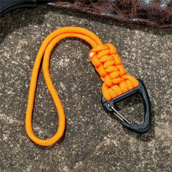 Orange Paracord Triangle Buckle Survival Keychain