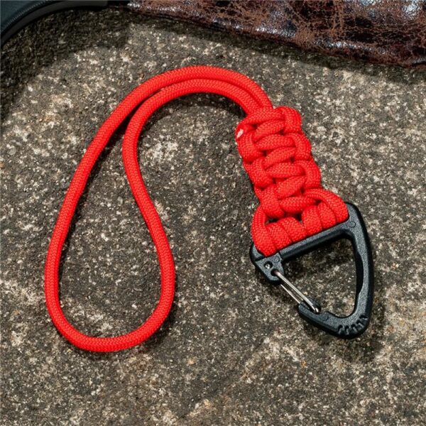 Red Paracord Triangle Buckle Survival Keychain