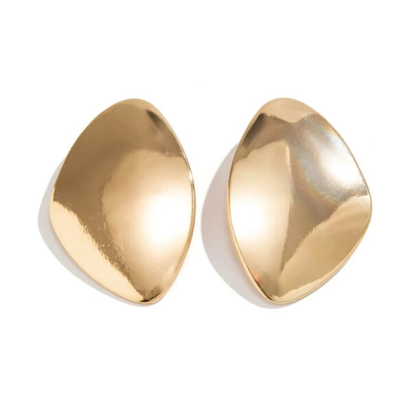 Exaggerated Big Irregular Geometric Metal Stud Earrings