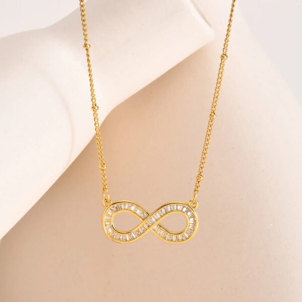 Gold Infinity Symbol Necklace with Pendant