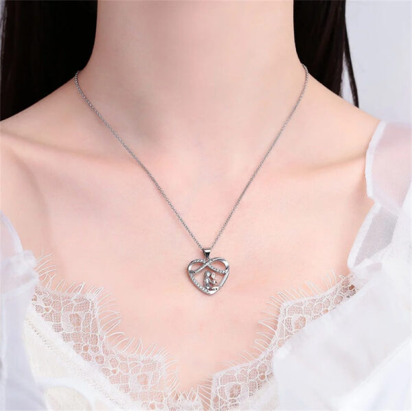 Mother and Daughter Eternal Love Infinity Heart Pendant Necklace (1)