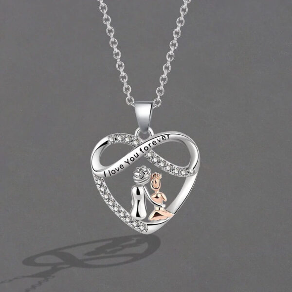 Mother and Daughter Eternal Love Infinity Heart Pendant Necklace (2)