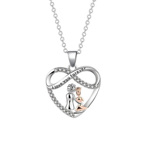 Mother and Daughter Eternal Love Infinity Heart Pendant Necklace