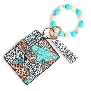 Scalloped Cardholder Wallet with Beaded Bracelet & Tassel Keychain