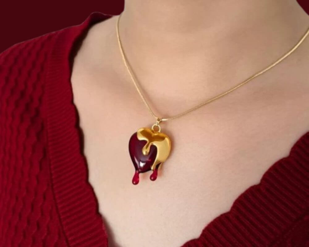 unique heart shaped pendant necklace