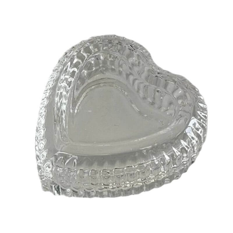 Crystal Glass Heart-Shaped Jewelry Box with Lid