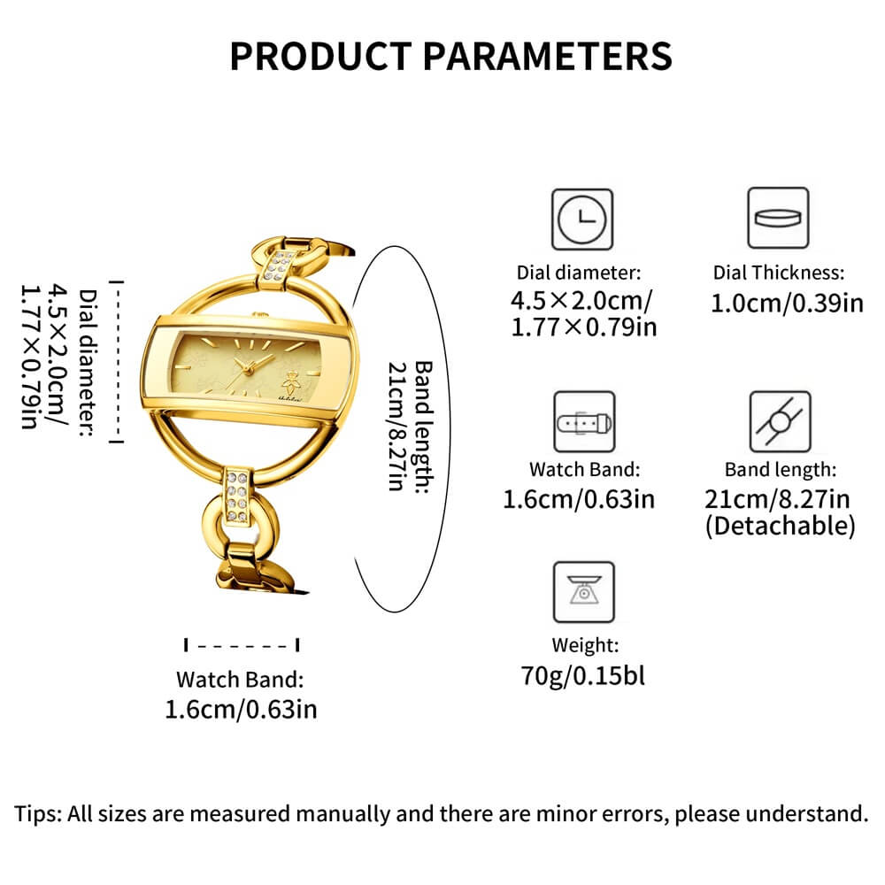 Crystal Luxury Bracelet Watch - Product Parameters