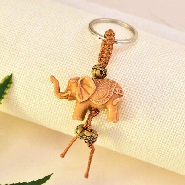 Elephant Keychain Lucky Charm with Beads & Braided Cord (3)