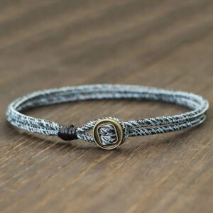 Double-Layer Paracord Rope Bracelet with Fixed Bronze Ring