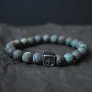 Tiger Eye Stone Bracelet with Star Cube Charm for Men