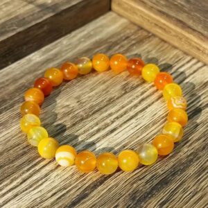 Sun-Drenched Yellow Agate Beaded Bracelet