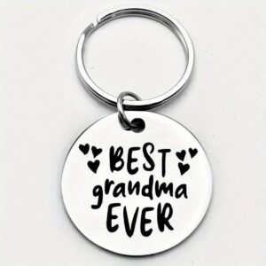 Best Grandma Ever Round Silver Stainless Steel Keychain