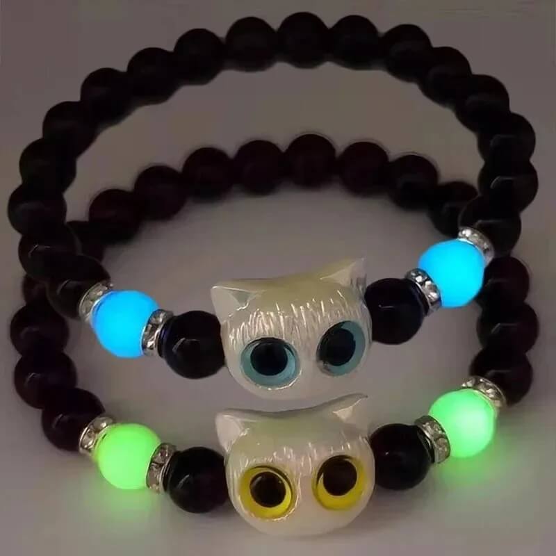 Glow Cat Charm Bead Matching Bracelet Glow Cat Charm Bead Matching Bracelet