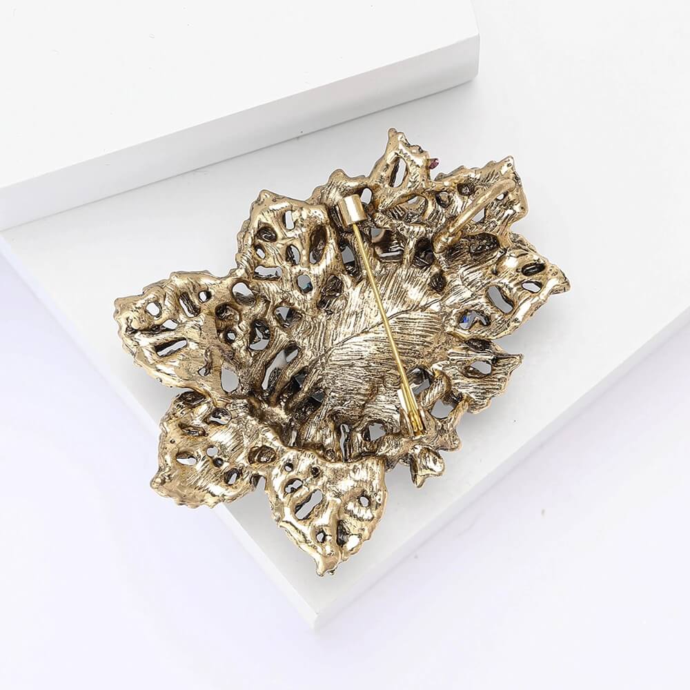 Baroque Floral Glass Rhinestone Brooch Pin Baroque Floral Glass Rhinestone Brooch Pin