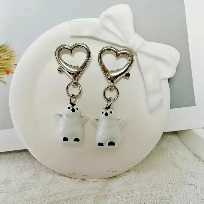 Penguin Couple Matching Charm Keychain Set