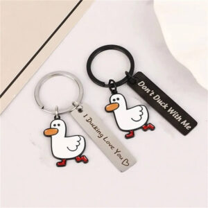 I Ducking Love You & Don't Duck With Me Matching Couple Keychain Set