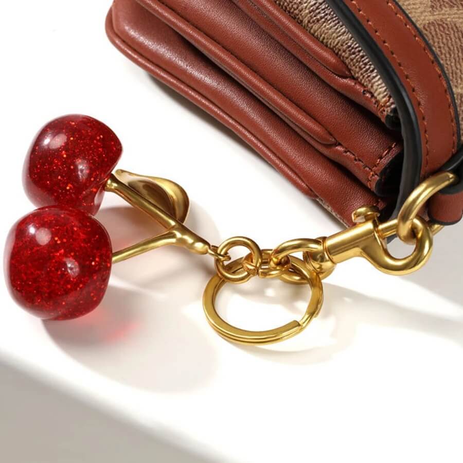 Glitter Cherry Keychain and Bag Charm.